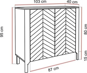 Moderná komoda MARCIUS 103cm čierna