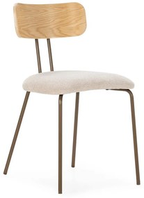 Béžová/v prírodnej farbe čalúnená jedálenská stolička Olimpia – MOME