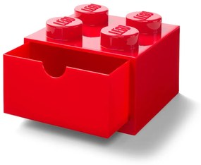 Červený stolový box so zásuvkou LEGO®, 15 x 16 cm