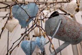 Modro-šedá dekoratívna plechová kanva Country Courier - 50*21*44 cm