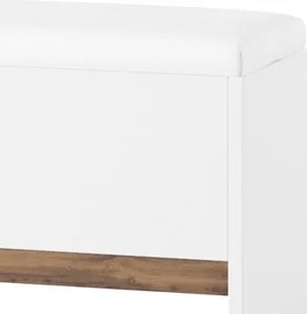 Čalúnená lavica Livorno 65 165 cm biela/dub Wotan