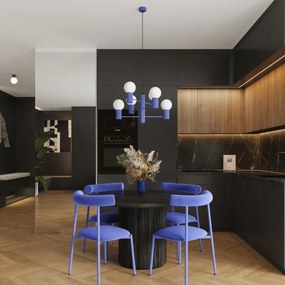 Luster Halo, 6x biele sklenené tienidlo, bl