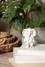 Béžová antik dekorácia socha slon - 6*4*10 cm