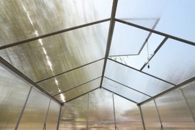 Skleník so základňou BestBerg BBGH‑806S / 4,8 m² / 252 × 190 × 194 cm / strieborná