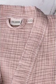 Ružový mušelínový župan veľkosť S/M Kimono – Foutastic