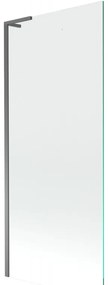 Mexen Next L, 1-krídlová vaňová zástena 80 x 150 cm, 6mm číre sklo, grafitový profil, 895-080-000-03-00-95