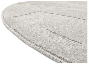 Svetlosivý vlnený okrúhly koberec ø 120 cm Morphic Botanica – Agnella