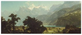 Obraz - Albert Bierstadt, Lake Lucerne, reprodukcia (120x50 cm)