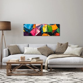 Obraz - Farebné kocky (s hodinami) (90x30 cm)