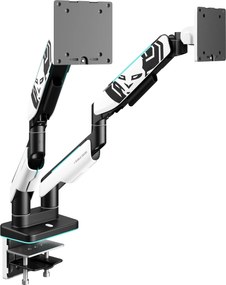 Dvojité rameno na monitory 35 palcov, bielo-čierne X-Arm Dual RGB