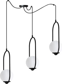 Závesné svietidlo Florence Spider, 3x biele sklenené tienidlo, b, U