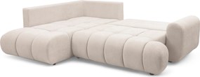 Rozkladacia rohová sedačka Lutario L ľavá - béžová hydrofóbna pletenina Venice 2026