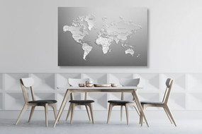Obraz na korku nevšedná mapa sveta v čiernobielom prevedení