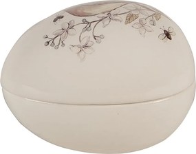 Dekorácia keramická miska s vtáčikom v tvare vajíčka - 10*7*7 cm