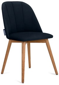 Konsimo Sp. z o.o. Sp. k. Jedálenská stolička BAKERI 86x48 cm tmavomodrá/svetlý dub KO0077