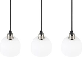 Závesné stropné osvetlenie Molly, matný nikel/biele sklo