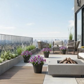 PLASTOVÝ KVETINÁČ SRTIA RIFLO 46X40 CM ANTRACITOVÁ