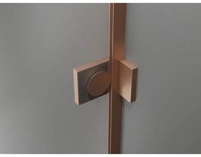 Mexen Lunar-B, Otočné pravé sprchové dvere 125 cm, 8mm číre sklo, medený matný profil, 832S-125-050-65-00-P