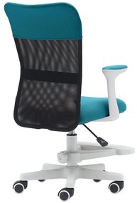 Detská stolička Neoseat MONKEY WHITE s podnožou — látka, biela / tyrkysová