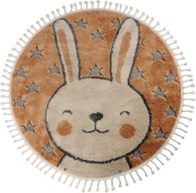 Detský kusový koberec My Fano 390 Rabb kruh, 133x133 (priemer) kruh, oranžová, detská izba, Obsession