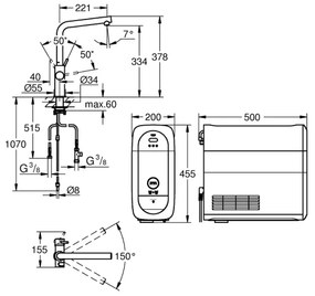 GROHE 31454001 - Drezová batéria BLUE HOME L-výpusť lesklý chróm
