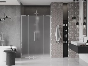 Mexen Velar L Duo, posuvné sprchové dvere do otvoru 140 cm, 8mm sklo námraza, chrómová, 871-140-003-32-01