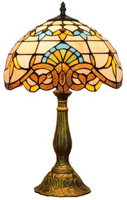 Tiffany stolná lampa Barok 124 - Huizhou Oufu Lighting v.48xš.30,sklo/kov,40W