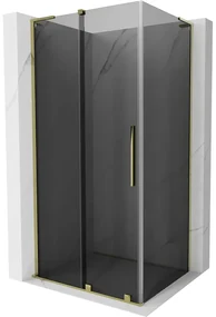 Mexen Velar L, sprchový kút s posuvnými dverami 110 x 70 cm, 8mm šedé sklo, zlatá lesklá, 871-110-070-43-50