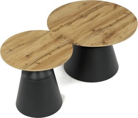 Set dvoch konferenčných stolíkov CT-F4150 ART dub artisan / čierny