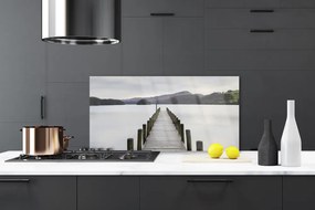 Sklenený obklad Do kuchyne More most architektúra 100x50 cm