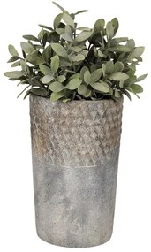 Šedý antik cementový vysoký kvetináč S - Ø 12*19 cm