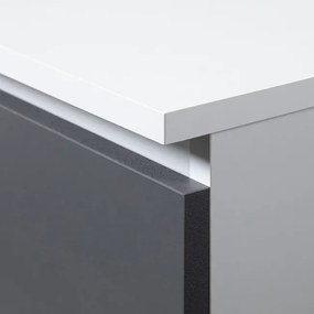 Komoda K160 4SZ CLP biela / sivá