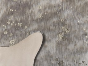 Koberec z umelej kože 150 x 200 cm sivobéžová/zlatá BOGONG Beliani