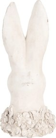 Béžová antik cementová busta králik - 11*11*24 cm