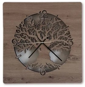 Li-Go 23537/DUB2 - LED stmievateľné hodiny LED/10W/5V 20000 mAh 42x42 cm dub + DO