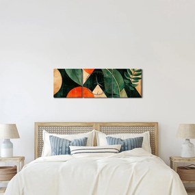 Obraz - Geometrické prírodné motívy II. (s hodinami) (90x30 cm)