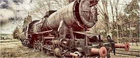 Historický obraz lokomotívy (120x50 cm)