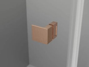 Mexen Lunar T, sklápací sprchový kút ľavý 100 x 120 cm, 8mm číre sklo, medený matný profil, 834T-100-120-65-00-L