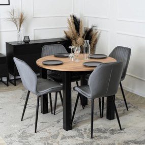 Vintino Jedálenský okrúhly stôl AMFORA dub craft/čierny 102–142 cm