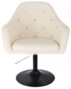 LuxuryForm DESIGN Kreslo ROMA na čiernom tanieri - krémové