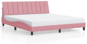 Rám postele s LED svetlami ružový 180x200 cm zamat 3213798