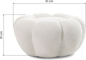 Čalúnený taburet Perugia bouclé biely