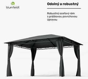 Blumfeldt Mondo 3x4 altánok s kovovým rámom a 4 bočnými stenami