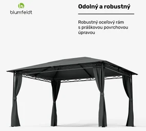 Blumfeldt Mondo 3x4 altánok s kovovým rámom a 4 bočnými stenami