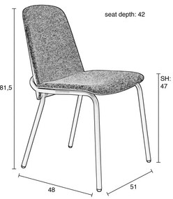 Tmavosivé jedálenské stoličky v súprave 2 ks Clip - Zuiver