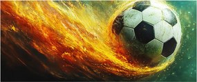 Obraz - Futbalová lopta v lete (120x50 cm)