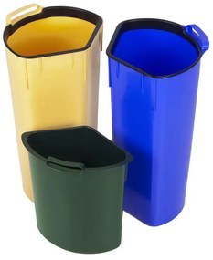Plastový odpadkový kôš na triedený odpad/pedálový 17+17+6 l Trio - Curver