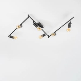 LED Bodové svietidlo 6xE27/6,5W/230V čierne
