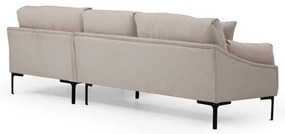 Svetlobéžová rohová pohovka Artie Leo, pravý roh