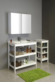 Aqualine Aqualine, ETIDE policový regál 36x86x36 cm, biela mat, ET086